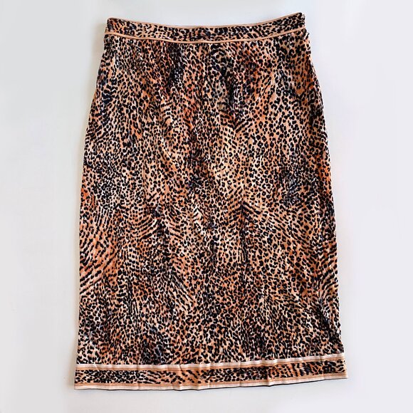 LEONARD Made in Italy Animal Print Cotton Skirt Size 3 Designer Skirt - Picture 6 of 8
